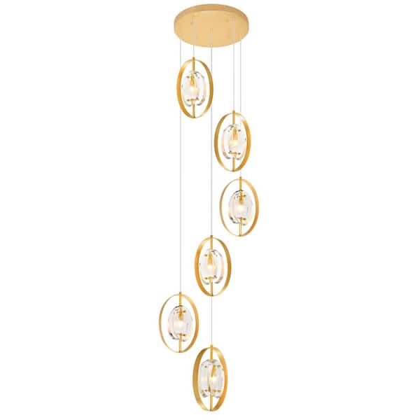 CWI Lighting Iris 6 Light Chandelier With Sun Gold Finish