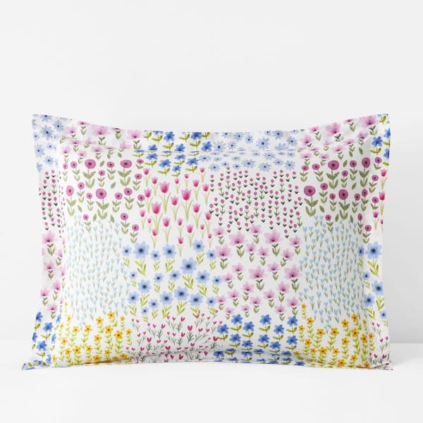 Company Kids White Multi Company Kids Tiny Blossoms Cotton Percale Standard Sham