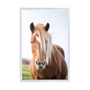 Wild Horse Framed Canvas Wall Art - 12 in. x 18 in. Size, by Kelly Merkur 1-pc White Frame