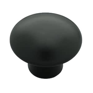 Classic Ceramic 1-3/8 in. (35mm) Black Round Cabinet Knob