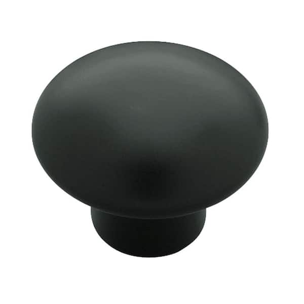 Liberty Classic Ceramic 1-3/8 in. (35mm) Black Round Cabinet Knob