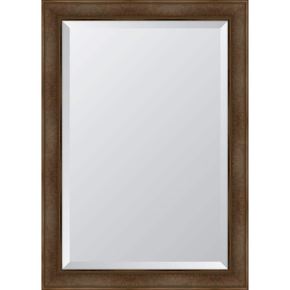 Melissa Van Hise Medium Rectangle Brown Beveled Glass Classic Mirror ...