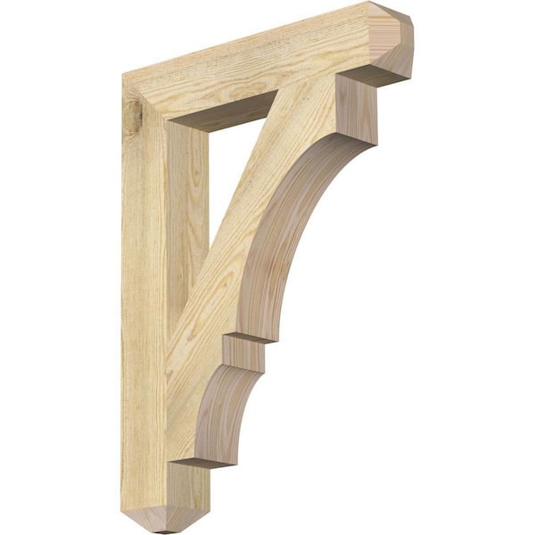 Ekena Millwork 4 in. x 30 in. x 22 in. Douglas Fir Balboa Craftsman Rough Sawn Bracket