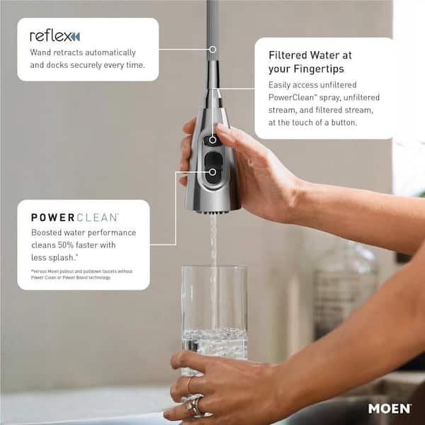 Paterson Single Handle Pull-Down Sprayer Kitchen Faucet with Optional 3- in -1 Water Filtration in Chrome