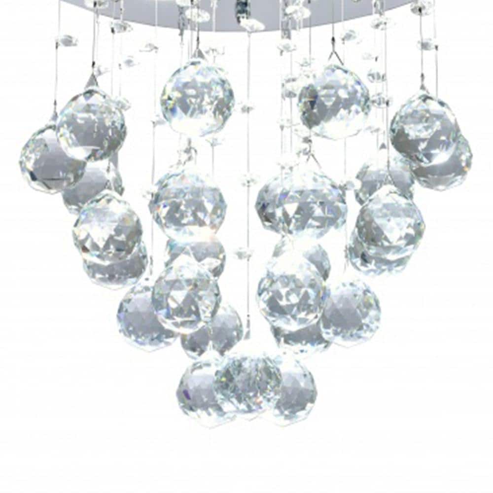 12" Chrome Crystal LED Flush Mount Light