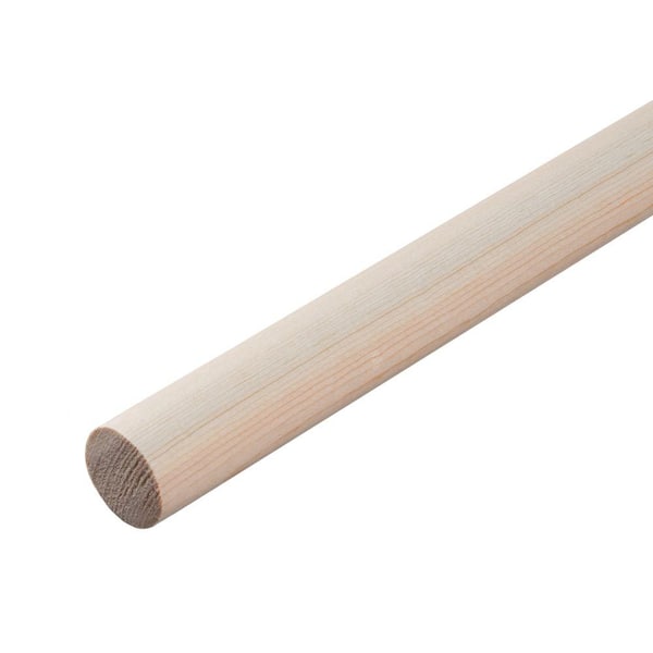 1 in. x 48 in. Raw Wood Round Dowel HDDH148 - The Home Depot