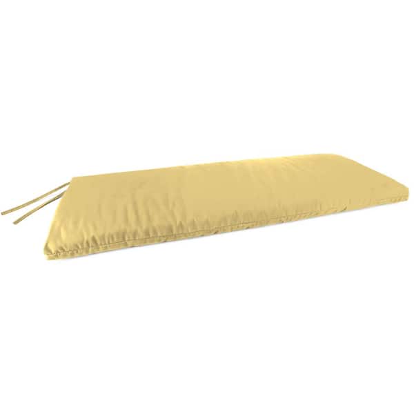 Jordan Manufacturing Sunbrella 48 in. x 18 in. Canvas Wheat Yellow Solid Rectangular Knife Edge Outdoor Settee Swing Bench Cushion with Ties