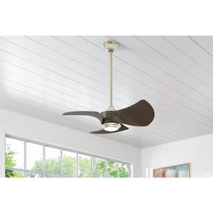Miraval 39 in. LED Polished Nickel Ceiling Fan with Light