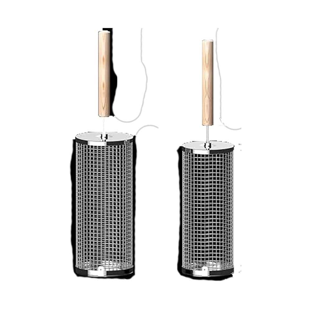 9.46 in. Nesting Stainless Steel Grill Baskets with Removable Wooden Handles (2 Pieces) price history on PriceWatchPro