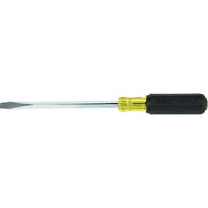 3/8 in. Keystone-Tip Flat Head Screwdriver with 8 in. Square Shank- Cushion Grip Handle