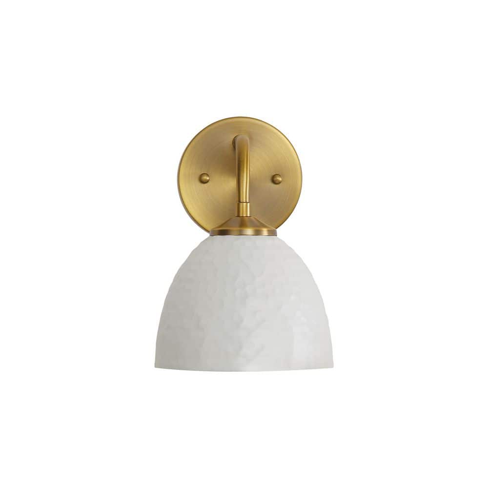 Shepard 1-Light Modern Brass Wall Sconce with Matte White price history on PriceWatchPro