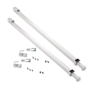 Patio Door Security Bar with Anti-Lift Lock, White (2-Pack)