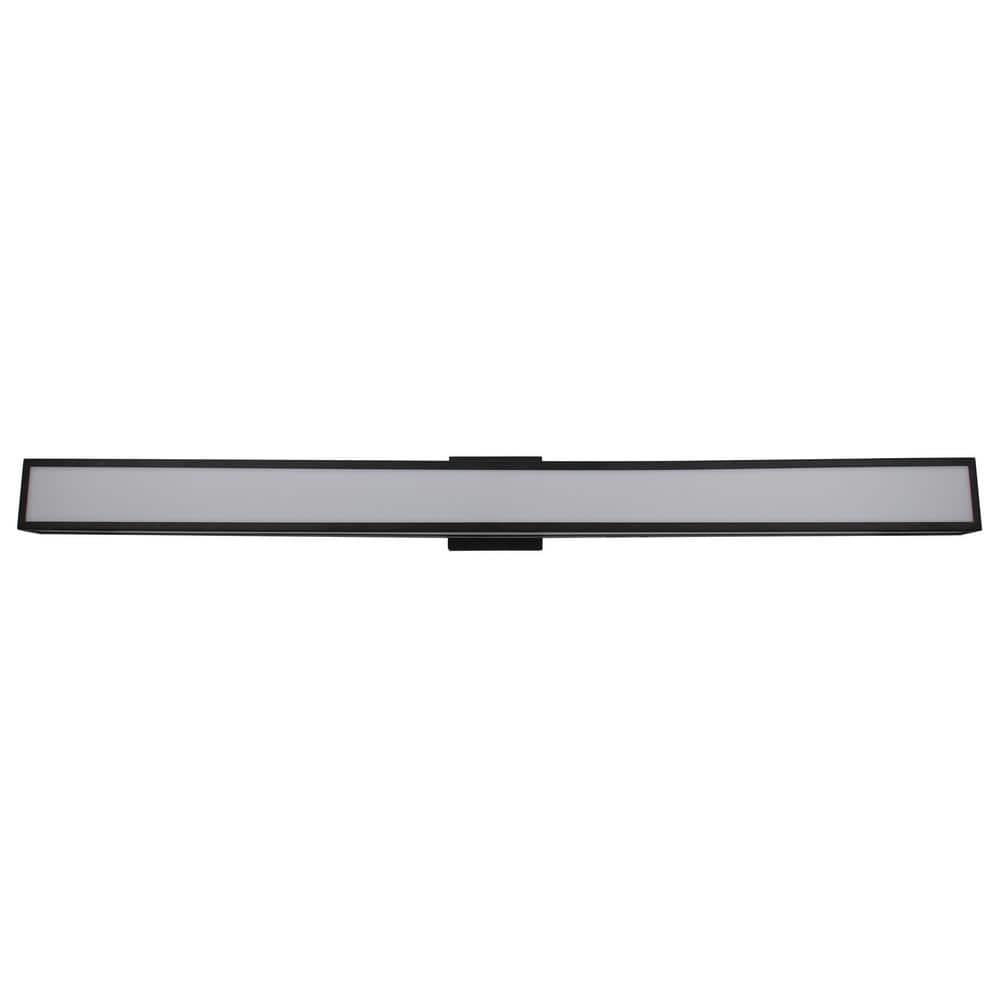 Maska 52-Watt Matte Black Dimmable Integrated LED Vanity Light with White Shade price history on PriceWatchPro