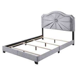 Frankie Gray Metal Frame Queen Panel Bed