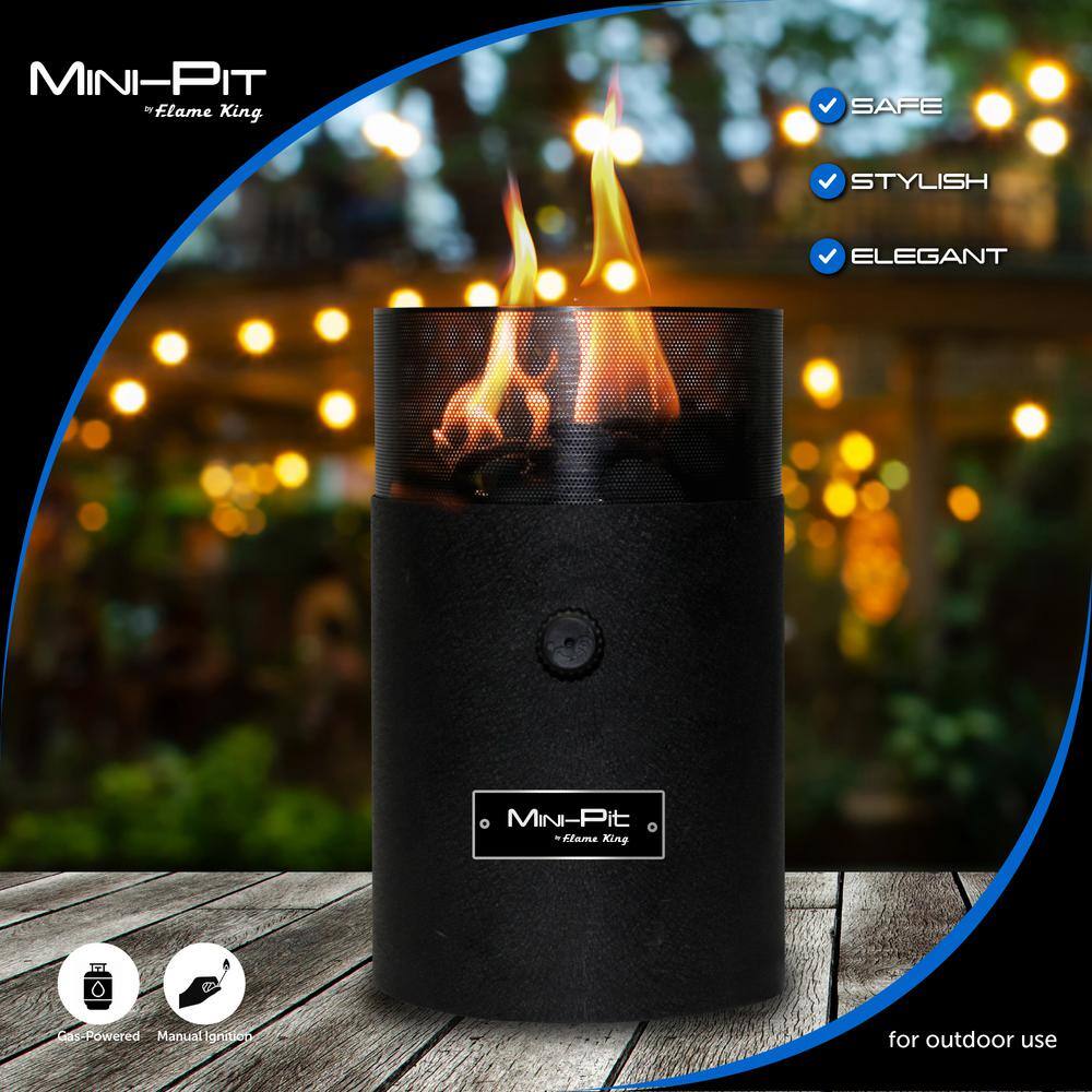 Flame King Black Mini Tabletop Propane Fire Pit