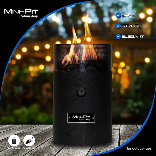 Flame King Smokeless Outdoor Mini Tabletop Fire Bowl Pit Dual Fuel Propane and Butane FK-TTFP