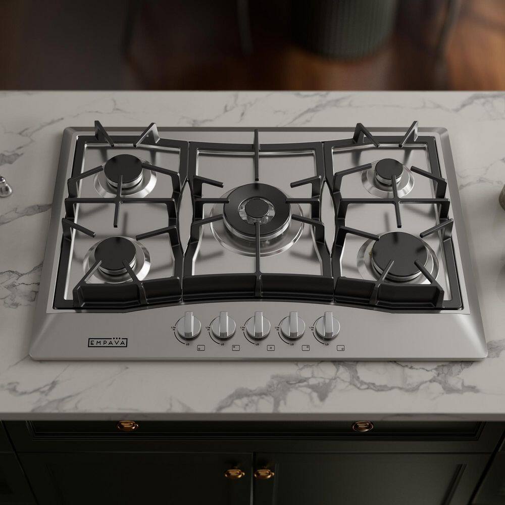 Empava 30 Inch Stainless Steel 5 Burner Gas Cooktop