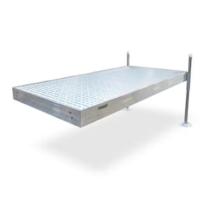 8 ft. Straight Aluminum Frame with Gray Titan Platinum Series Complete Dock Package for DIY Docks and Boat Dock Systems