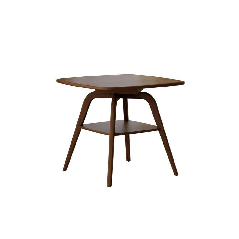 Noble House Joseph Walnut MDF and Rubber Wood 29.53 in. 4 Legs