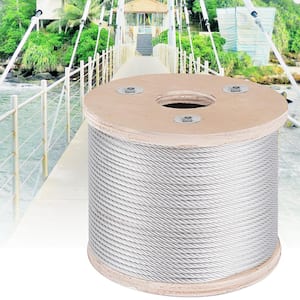 250 ft. x 3/16 in. Cable Railing Kit 3700 lbs. Load T304 Stainless Steel Wire Rope Winch with 7x19 Strand for Deck Stair