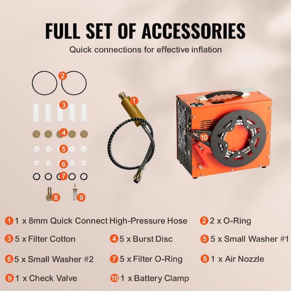 ToAuto PCP Air Compressor Auto Stop 30Mpa / 4500PSI For Airgun Rifle | 12V / 110V / 220V | Oil-Free