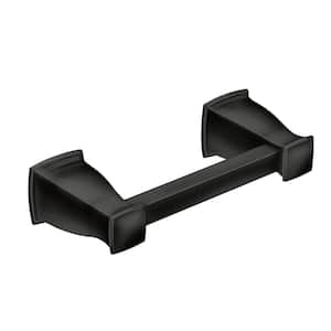Hensley Pivoting Double Post Toilet Paper Holder with Press and Mark in Matte Black