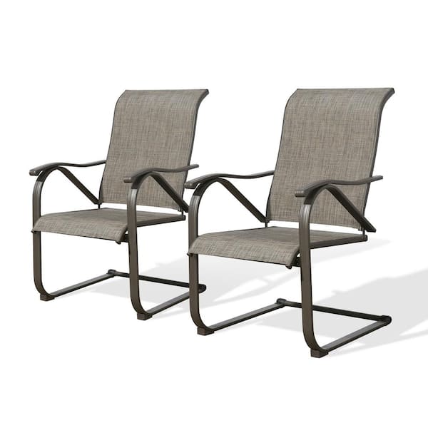 Hampton bay mix and match folding steel sling best sale outdoor dining chair in riverbed taupe