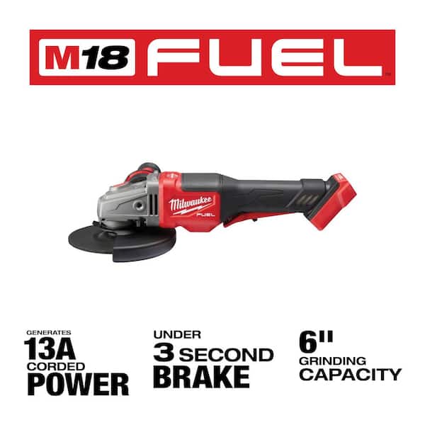 Milwaukee M18 FUEL 18V Lithium-Ion Brushless Cordless 4-1/2 in./5 in.  Grinder w/Paddle Switch (Tool-Only) 2880-20 - The Home Depot