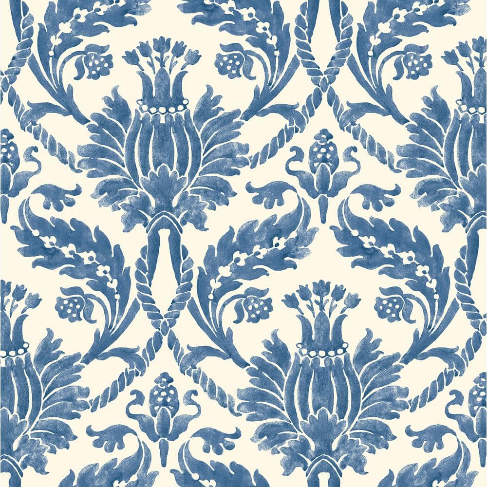 Tulip Time Bluebell Damask Vinyl Peel and Stick Wallpaper Roll (Covers 30.75 sq. ft.) price history on PriceWatchPro
