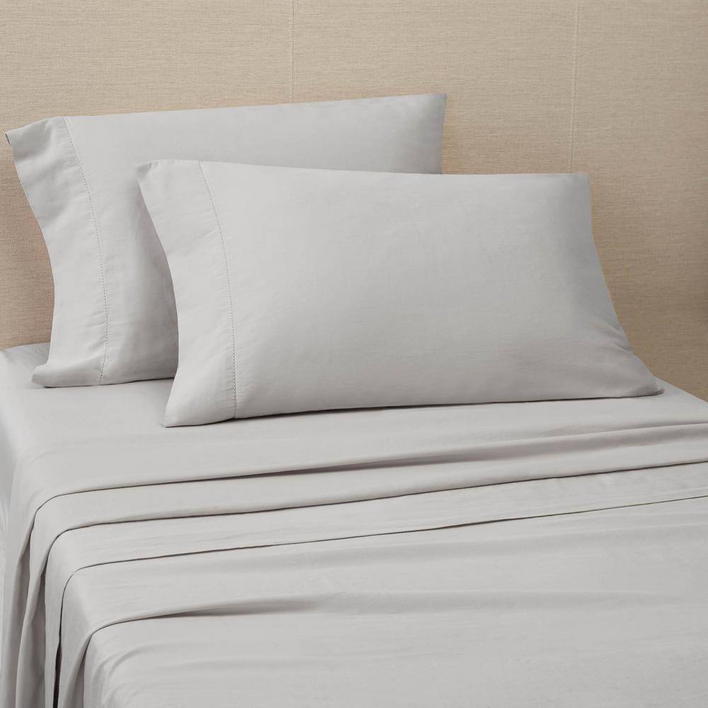 Portico Organic Cotton 300Thread Count Washed High Rise Queen Sheet