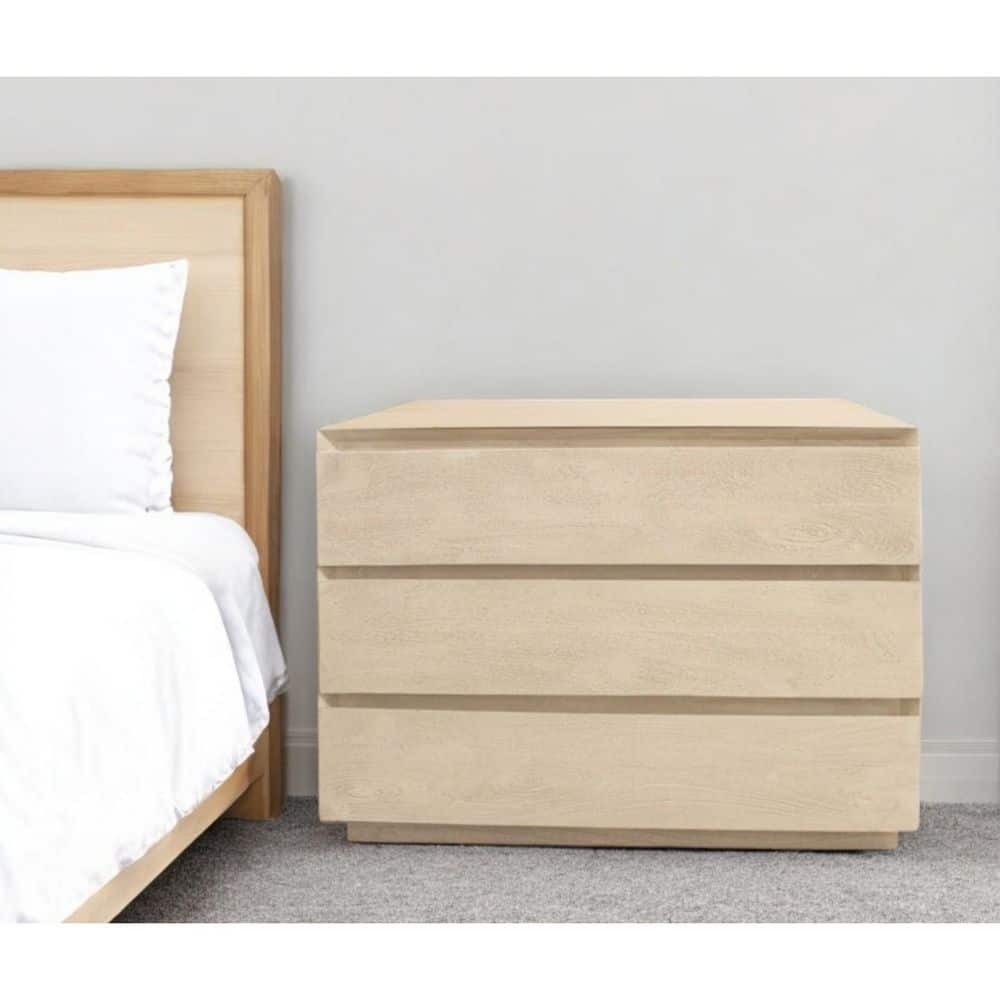 Natural 3 Drawer 32.00 in. Nightstand price history on PriceWatchPro