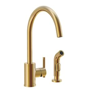 Parma 1-Handle Pull-Down Deck Mount Kitchen Faucet with 1.75 GPM Spray in Brushed Bronze