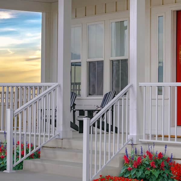 VersaRail Cambridge 6 ft. x 36 in. White Aluminum Decorative Rail Stair Kit