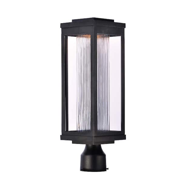 Salon 6 in. Wide 1-Light Outdoor Black Integrated LED Post Light
