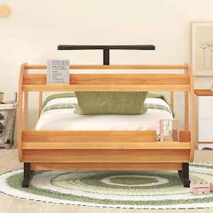Brown Twin Size Plane Shaped Platform Bed with Rotatable Propeller