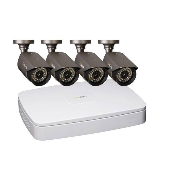 Q-SEE AdvancedSeries 4-Channel 960H 500GB Video Surveillance System (4) Hi-Res 700TVL Cameras 100 ft.Night Vision-DISCONTINUED