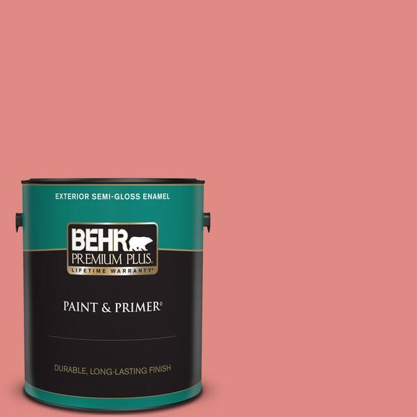 BEHR PREMIUM PLUS 1 gal. Home Decorators Collection #HDC-SP16-12 Begonia Semi-Gloss Enamel Exterior Paint & Primer