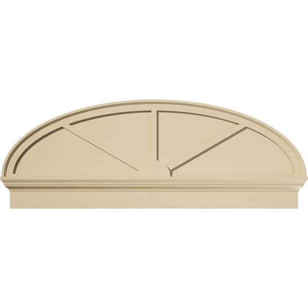 54-in W x 20-3/8-in H x 2-3/4-in P Elliptical 3-SpokeSignature Urethane Combination Pediment, Primed Tan