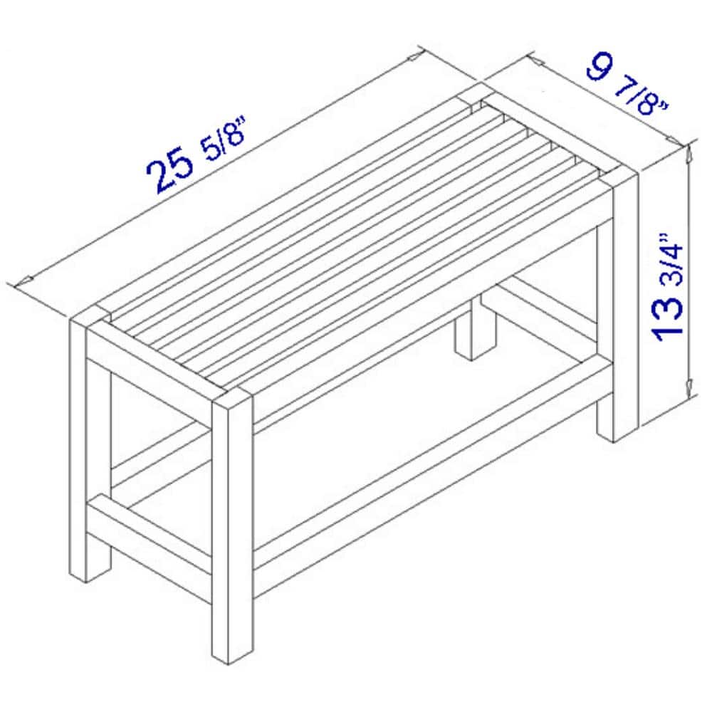 Natural Cedar Wood 26" Slated Single Person Bench