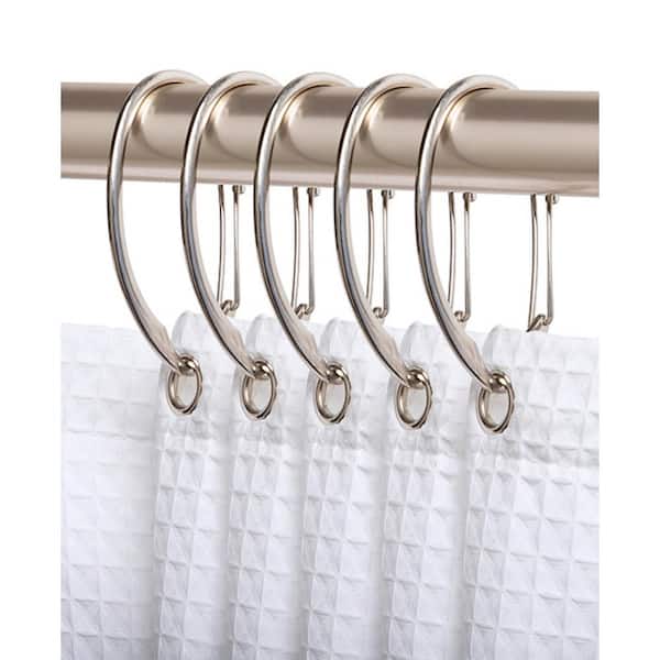 CLEAR BRAND NEW CRYSTAL AND METAL SHOWER CURTAIN HOOKS 12 PACK 