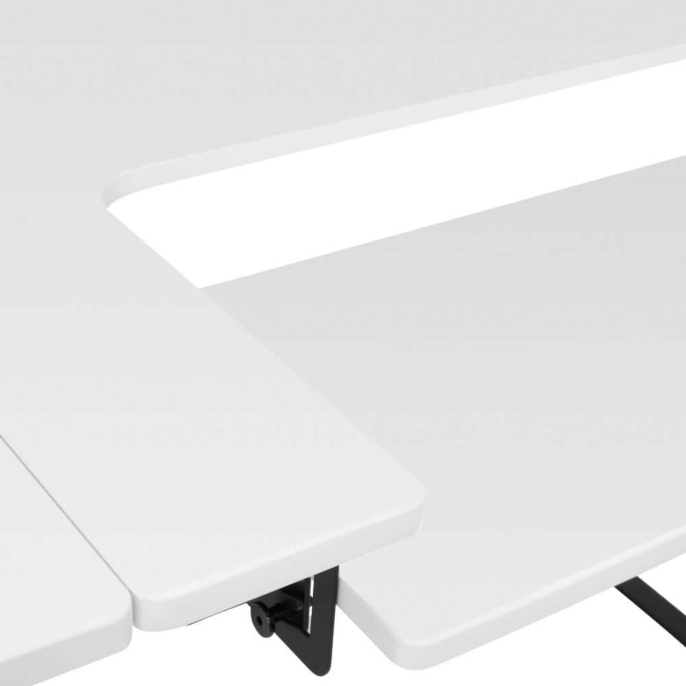 Comet Plus Adjustable Black and White Hobby Desk with Storage