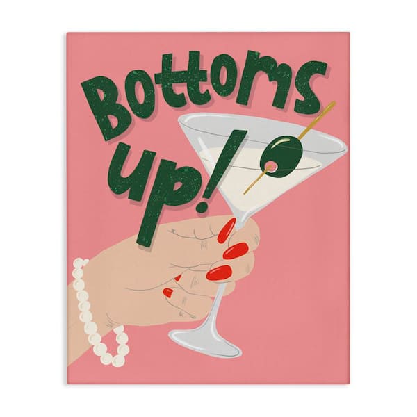 Stupell Industries Bottoms Up with Martini by Kristina Hultkrantz Unframed Food Graphic Art Print 40 in. x 30 in.