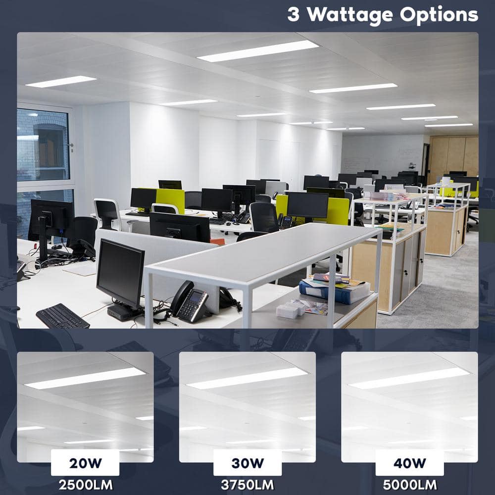 White Aluminum 48'' Adjustable LED Flat Panel Ceiling Light