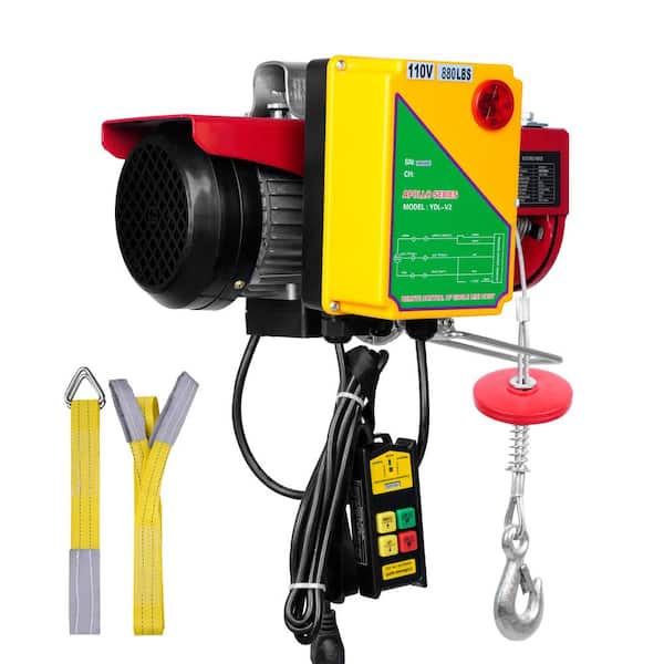 Tuspuzz Electric Hoist, 880 lbs. Lifting Capacity, 850W 110V Electric Steel Wire Winch with Wireless Remote Control