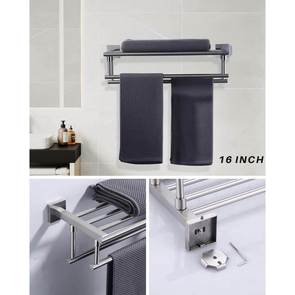 20 Inch Brushed Nickel Stainless Steel Wall Mounted Towel Rack