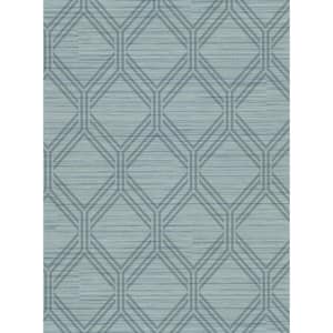Vaughan Teal Geometric Teal Vinyl Strippable Roll (Covers 60.8 sq. ft.)