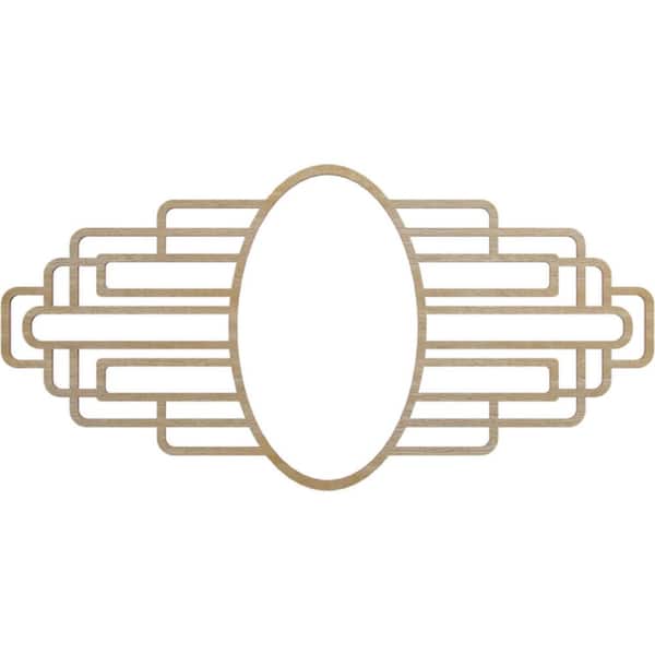 Ekena Millwork 20 in. x 10 in. x 1/4 in. Elizabeth Wood Fretwork Pierced Ceiling Medallion, Hickory