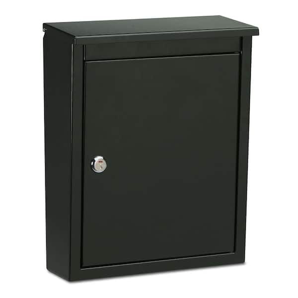 Architectural Mailboxes Chelsea Black, Small, Steel, Locking, Wall Mount Mailbox