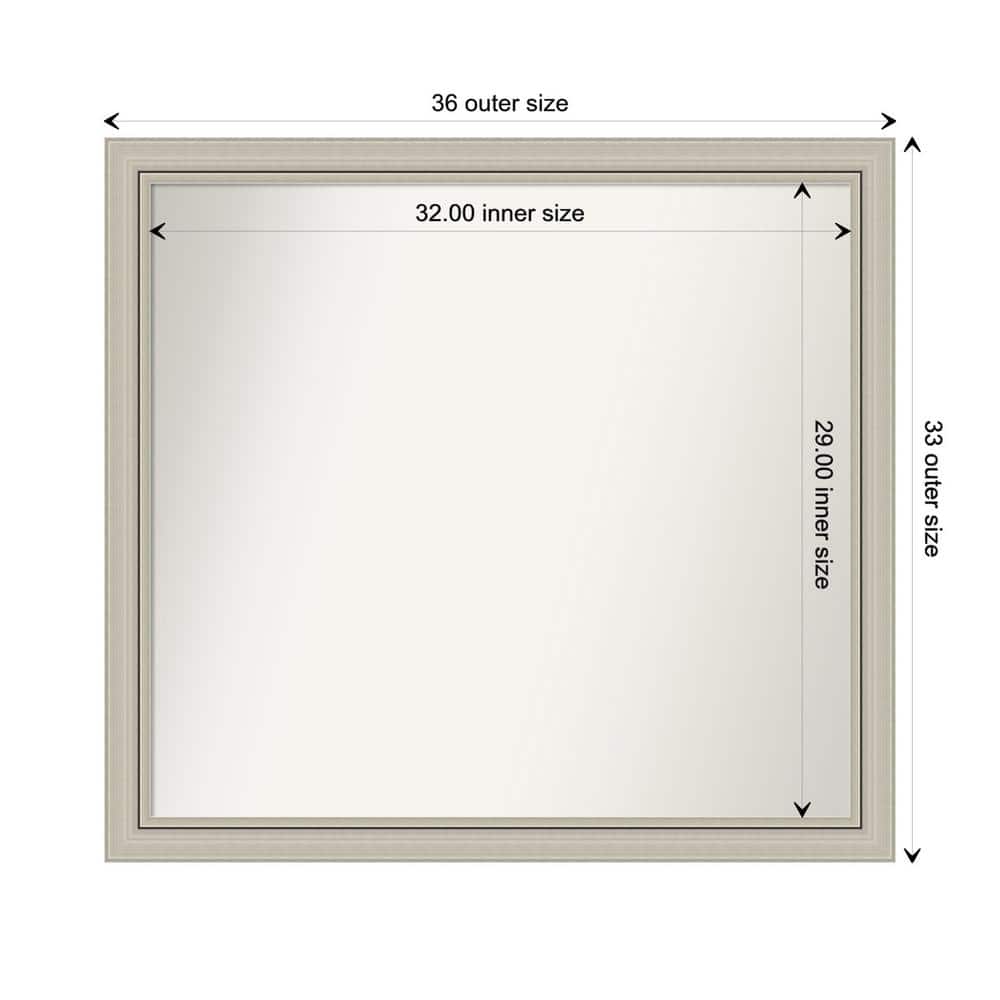Romano Silver Narrow 35.75 in. x 32.75 in. Custom Non-Beveled Wood Framed Bathroom Vanity Wall Mirror price history on PriceWatchPro