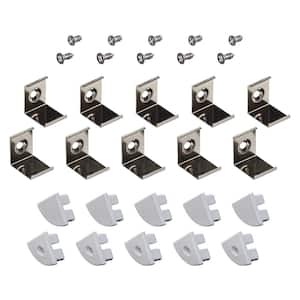 Corner Mount Grey Tape Light Channel Accessory Pack LED Mounting Hardware (10-Pack)